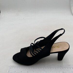 FOWT Block Heel Peep Toe Lace Up Slingback Women Sandals Black Shoes